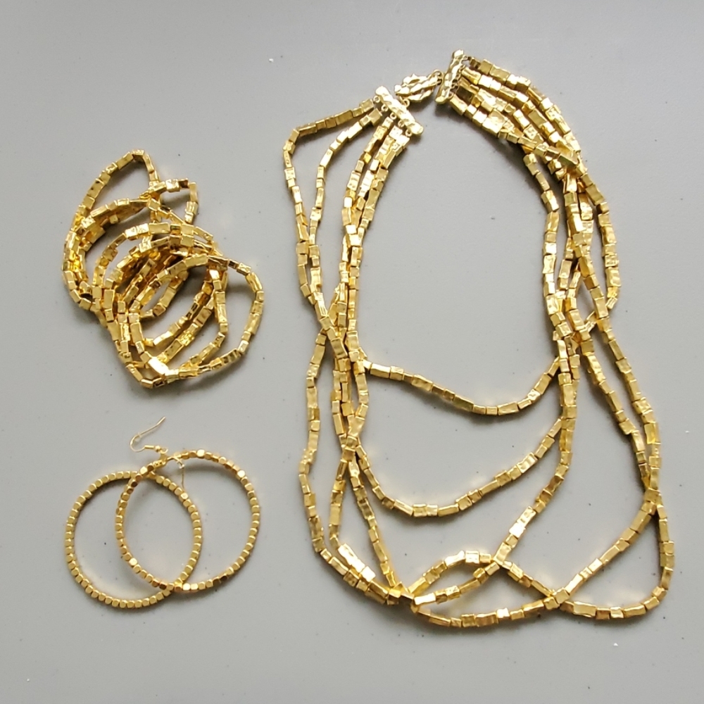 Karine Sultan Necklace Bracelets and Earrings Set